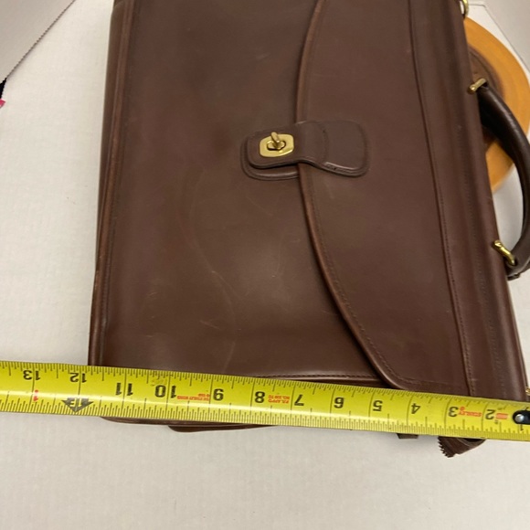COACH Unisex All Leather Briefcase Lap Top Bag w/ Shoulder strap - Picture 14 of 16